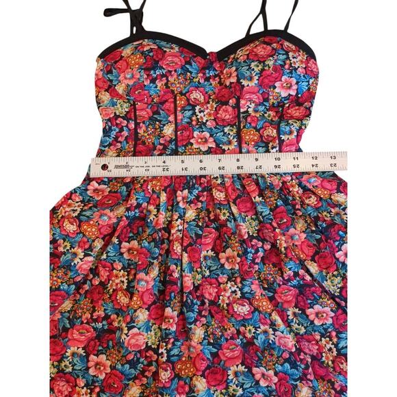 Band of Gypsies floral corset style fit & flare dress with adjustable straps XS - Picture 6 of 9
